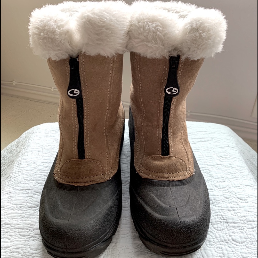 SOLD Women’s CG Thermolite Tan Leather Suede Snow Boots